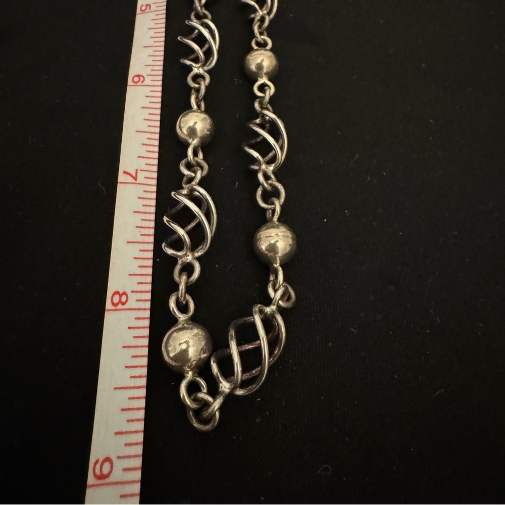 Vintage Mexican Modernist Sterling Silver Necklace - Picture 5 of 7